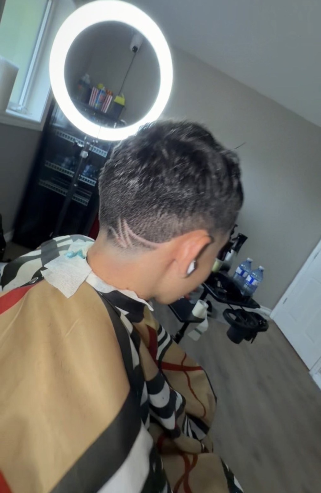 Skin fade with razor design